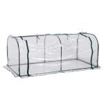 Outsunny Pop Up Mini Greenhouse w/ Roll Up Doors & Bag Outdoor PE Cover 240 x 120 x 75cm(c-7)