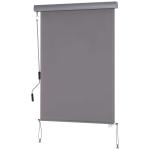 Outsunny Rolgordijn met handslinger raamrolgordijn wand-/ dakmontage UV50 + aluminium grijs 100 x 140 cm