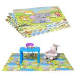 HOMCOM Puzzelmat kindertapijt opvouwbaar EVA kindersnoepjes patroon 61,5 x 61,5 cm