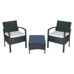 Outsunny 3 Pieces Rattan Set Furniture Garden Cushion Bistro Wicker Patio Outdoor-Mixed Grey(c-3)