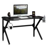 HOMCOM Steel Frame Large Gaming Desk Black