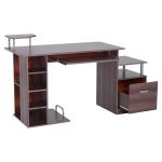 HOMCOM Computertafel bureau kantoortafel PC-tafel werktafel hout bruin