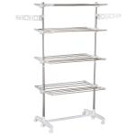 HOMCOM Heavy Duty Clothes Hanger W/Wheels-Silver/Grey(c-2)