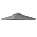 Outsunny 3(m) Gazebo Top Cover Double Tier Canopy Replacement Pavilion Roof Light Grey(c-1)