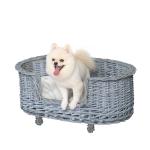 PawHut Dog Bed Basket Pet Sofa Cat Wiker Furniture Elevated Base w/ Soft Cushion(c-2)