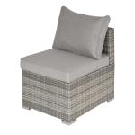 Outsunny Outdoor Garden Furniture Rattan Single Sofa w/ Cushions Light Grey(c-1)