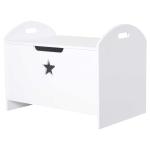HOMCOM® speelgoedkist kinderen opbergkist zitkist veiligheidsscharnier wit MDF 62 x 40 x 46,5 cm | Aosom.de
