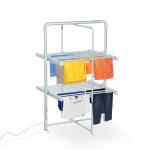 Elektrisch verwarmd wasrek droogrek hoog droogrek 2 niveaus zilver(c-1)