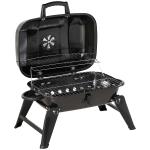 Outsunny Portable Charcoal BBQ Grill, Stainless Steel,73Lx33Wx71H cm-Silver(c-1)