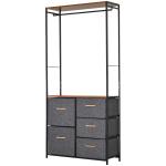 HOMCOM 175x43cm Freestanding Clothes Hanger Storage Steel Frame 3 Drawers Handles Shelf(c-1)