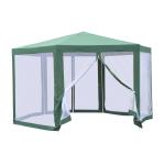 Outsunny Hexagon Netting Gazebo-Creamy White(c-2)