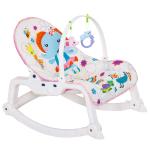 HOMCOM® Baby Schaukelsitz Schaukelstuhl vibrierende Babywippe mit Musik Tiermuster(c-2)