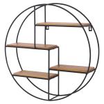 hangplank wandplank plank decoratieve wandplank 7 vakken rond MDF wit Φ35,5 cm(c-7)