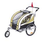 Kinderaanhanger 2 in 1 fietsaanhanger jogger aanhanger 360° draaibaar voor 2 kinderen(c-3)