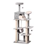 PawHut Cat Tree Tower w/ Scratching Posts Sisal Hanging Ball Condo 60 x 40 x 114cm(c-2)