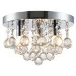 HOMCOM Mini Style Modern Crystal Ceiling Lamp Chandelier for Bedroom Kitchen Silver(c-1)