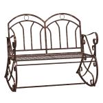 Outdoor Iron Rocking Chair-Bronze Red(c-2)