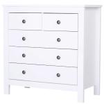 HOMCOM Ladekast met 5 lades commode dressoir kast MDF + spaanplaat