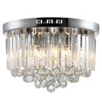 HOMCOM Mini Style Modern Crystal Ceiling Lamp Chandelier for Bedroom Kitchen Silver(c-5)
