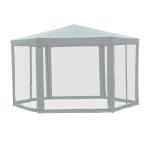 Outsunny Hexagon Netting Gazebo-Creamy White(c-1)