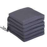 Outsunny Set of 6 Chair Cushion Seat Pads Dining Chair w/ Straps Indoor Outdoor(c-3)