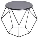 HOMCOM salontafel bijzettafel nachttafel rond opbergruimte metalen mand(c-1)