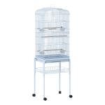 PawHut 153cm Bird Cage Metal Cockatoo Wheels Removable White(c-3)