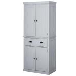 HOMCOM MDF Freestanding Tall Kitchen Cabinet Black(c-3)