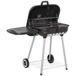 Outsunny Portable Charcoal BBQ Grill, Stainless Steel,73Lx33Wx71H cm-Silver(c-4)