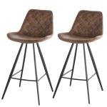 HOMCOM PU Leather Bar Stool W/Chrome Metal Base-Black(c-4)