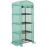 Outsunny Outdoor PE Greenhouse Steel Frame Plant Cover with Zipper 100L x 50W x 150HCM - Green(c-4)