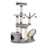 PawHut Cat Tree Multi-level Kitten Tower w/ Scratching Post Condo Plush Perches(c-2)