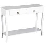 consoletafel met 2 lades console sideboard houten poten hal wit(c-5)