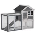 Pawhut 2-Floor Wooden Rabbit/Chicken Coop, 79Lx58Wx68H cm(c-10)