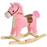 HOMCOM hobbelpaard voor kinderen baby schommeldier paard voor 36-72 maanden roze(c-5)