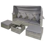Outsunny 7 Piece Outdoor Patio Rattan Wicker Sofa Set Garden Furniture Padded Footstool(c-2)