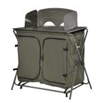 Outsunny Camping Cupboard Foldable Camping Kitchen Storage Unit w/ Windshield & 6 Shelves(c-7)