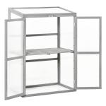 Outsunny 71” Aluminum Greenhouse Plants Raised Bed Vented Cold Frame Protector Transparent(c-1)