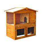 PawHut Wooden Animal Cage W/ Ramp-Golden Red(c-2)