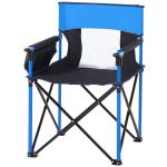 Outsunny Metal Frame Sponge Padded Folding Camping Chair w/ Pockets Red(c-2)