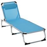 Outsunny Folding Outdoor Reclining Sun Lounger Chair w/ Pillow Aluminium Frame Grey(c-4)