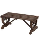 Outsunny Garden Bench, Cast Aluminium, 107Lx58Wx85H cm-Black(c-4)