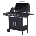 Outsunny Portable Charcoal BBQ Grill, Stainless Steel,73Lx33Wx71H cm-Silver(c-5)