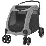 PawHut Small-Medium Dog Trailer w/ Mesh Windows Large Door 4 Wheels Cushion Red(c-1)