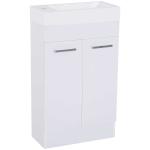 Kleankin Under Sink Bathroom Vanity Unit Ceramic Basin Sink Cloakroom Storage Cabinet Home Furniture - White(c-1)
