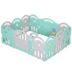 HOMCOM babybox barrière 12 elementen beschermende box tandwielen HDPE roze(c-6)