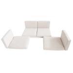 Outsunny Rattan Furniture Cushion Cover Replacement Set, 7 pcs-Cream(c-1)