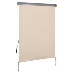 Outsunny Verticale luifel aluminium balkonzonwering met handslinger crèmewit 140 x 200 cm