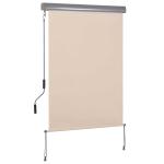 Outsunny Verticale luifel aluminium balkonluifel met handslinger crèmewit 100 x 140 cm