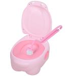 HOMCOM Toddler's Plastic Portable Lift-Top Hippo Toilet Trainer Potty Blue(c-2)